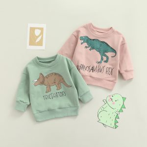 Lioraitiin 0-6Years Toddler Baby Girl Boy Autumn Shirt Clothing Long Sleeve Animal Printed Top 2Styles