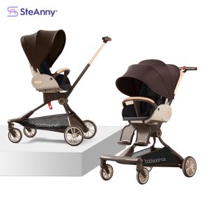 4-IN-1 Lightweight Stroller 360° Rotating Prams 4-Wheels Newbron Carriage Portable Travel Pushcar Two-way Adjust Suit to 4age