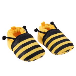 Cute Cartoon Yellow Bee Pattern Newborn Baby Infant Shoes Elastic Band Soft First Walker Baby Shoes