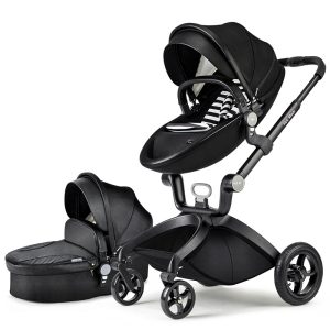 PU Leather Baby Stroller,High-Grade Baby Stroller High Landscape Infant Carriage,eggshell Baby Stroller,Folding Pram