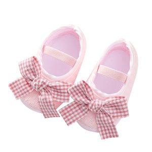 Newborn Bowknot Shoes Baby Girls Princess Non-Slip Floral Border Shoes Toddler Baby Soft Prewalker Princess Shoes Детская Обувь