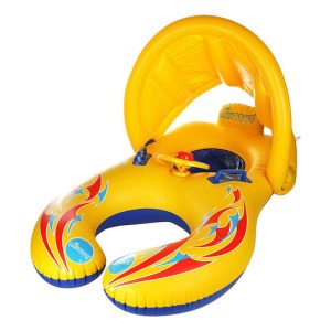 PVC Pool Floats Toy Inflatable Wear-Resistant Reusable Convenient Baby Swimming Ring Sunshade Tube Raft Pool Float Safety Seat