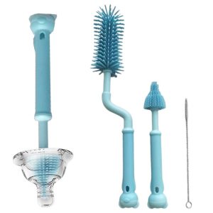 Silicone Milk Bottle Brush 360 Long Handle Cup Brush Handheld Soft Head Food Grade Watering Kitchen Household Cleaning Brushes
