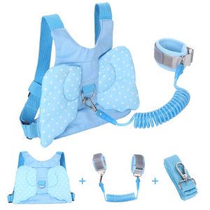 3In1 Baby Harness Anti Lost Wrist Link Toddlers Leash Backpack Walking Safty Child Kids Wristband Assistant Strap Belt Butterfly