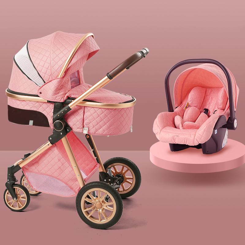 Fashion-Baby-Stroller-3-in-1-Baby-Travel-System-Newborn-Baby-Cart-Portable-Pushchair-Baby-Cradel-1