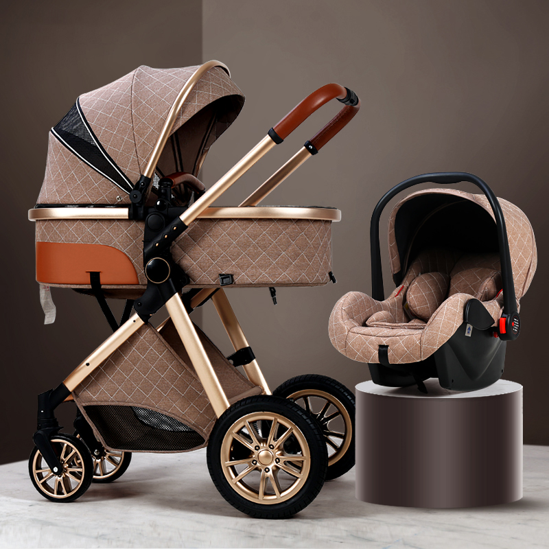Fashion-Baby-Stroller-3-in-1-Baby-Travel-System-Newborn-Baby-Cart-Portable-Pushchair-Baby-Cradel-5