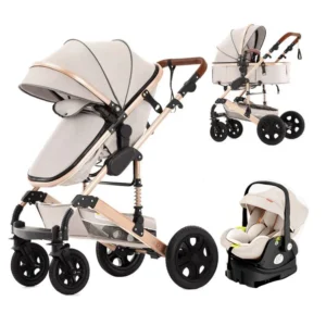 Infant Car Seat Combo Stroller Travel System for Newborn with Isofix Base,Baby Carriage 3in1 Reversible Stroller suit Toddler