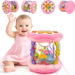 Interactive Music Light Roller 360° Rotating Lights Promote Baby Learn to Walk Grasping and Crawling Toy