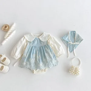 Autumn 2025 collection: Baby one-piece suit, stylish baby girl flatbed suit, princess set, crawling suit, and three-piece set fo